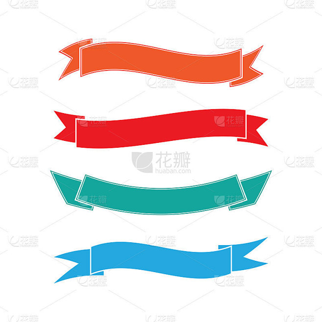 丝带标志模板矢量插图