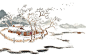 手绘水墨二十四节气插画小雪图片下载