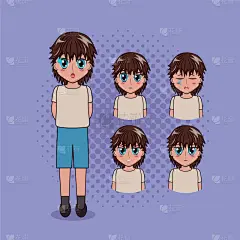 人,日本漫画风格,人的脸部,男孩,可爱的,肖像,图像,可爱,自然美,性格