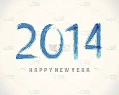 2014年新年快乐画笔画短信矢量背景