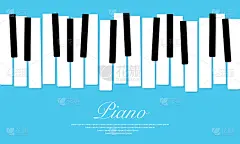 钢琴音乐矢量设计背景。带有键盘的抽象爵士乐海报或横幅。