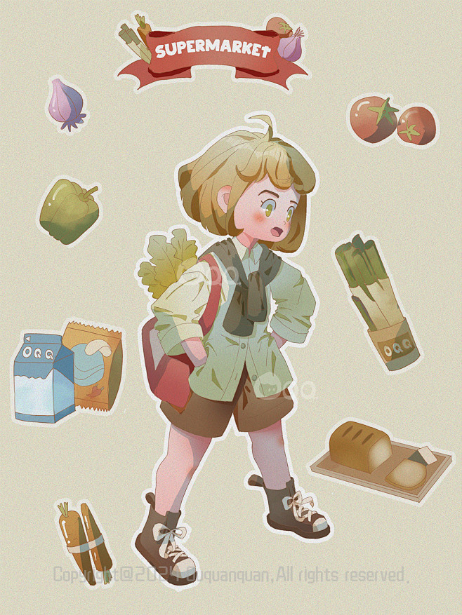 逛超市少女
