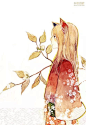 惆怅远眺【彩铅 插画 绘画】