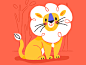 Leo the Lion character animals yellow red childrens book lion leo zodiac illustration