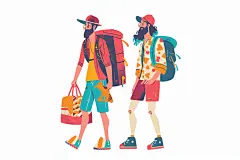 扁平风旅游高清氛围感插画