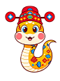 简约2025蛇年新年卡通蛇素材图