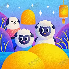 羊年可爱卡通插画 【酷图网】羊年,可爱,卡通,插画,小羊插画,可爱小羊,动物插画