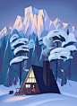 winter mountains forest Cottage outdoors outdoorliving snow cozy