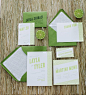 Lime green stationery suite