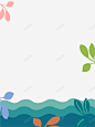 蓝色卡通树叶装饰背景 免费下载 页面网页 平面电商 创意素材