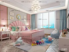欧式儿童房卧室3D模型_精品3D模型_3d模型免费下载-欧模网
