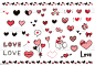 Heart-shaped hand drawn icon set Various heart-shaped hand-drawn icon set. Doodle stock vector