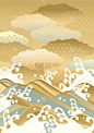 式样,日本海,数学符号,日本,水,天空,绘画作品,绘画插图,新年,夏天