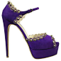 Brian Atwood ~ ouble platform open toe sandal with hand-applied stud and chain detail