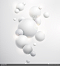 白色立体圆球矢量素材 _分子采下来 #率叶插件，让花瓣网更好用#