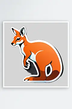 潮流袋鼠卡通贴图插画装饰-众图网