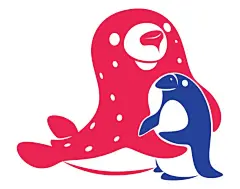 海豹拥抱企鹅符号图片下载