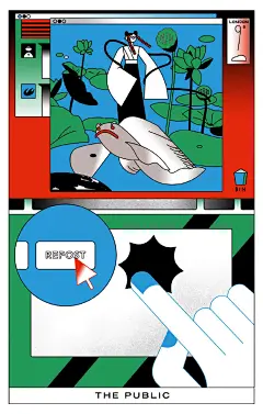 #Ooh Art Saturday# 今期介绍的@GINKO_ 毕业于中央圣马丁的平面设计系。努力成为可以自由接案的插画师/平面设计师。作品风格是一种线条明确、颜色不多、具有 graphic 特质的数字插画。Ginko 的故事，带有一种摩登且神秘的感觉。你很难从某一个画面看到她强大自我体系的全貌，一页一页的翻过，惊喜自然 ​​​​...展开全文c