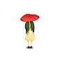 头顶蘑菇头的香港唯美人物插画图片