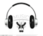 3D卡通人物耳机音乐MUSIC