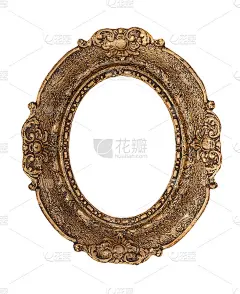 华丽的金色巴洛克式框架孤立在白色背景上