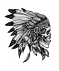 Skull, Indian, Tattoo: