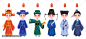 古代科举人物服饰矢量