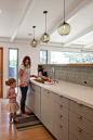 Mid-century modern kitchen photo in Los Angeles