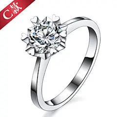 鑫万福18K白金33分FG色超白钻石结婚女戒/钻石女戒四选一想买？赶紧行动
