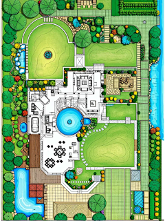 庭院/花园景观设计平面图/庄园/会所/彩平/总图-花瓣网|陪你做生活的设计师 | 图片