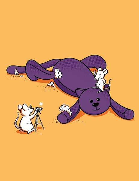 卡通里获胜的总是老鼠赢，虽然只是玩具猫。...