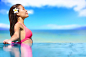 海边度假的性感美女高清图片 - 素材中国16素材网