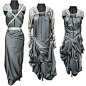 Industrial Bamboo the Ultimate Convertible Snap attack Nicole Dress - Haute Couture Indie Art Wear - Gun Metal gray - Victorian medieval Hybrid Hustle Bustle Romantic fashion