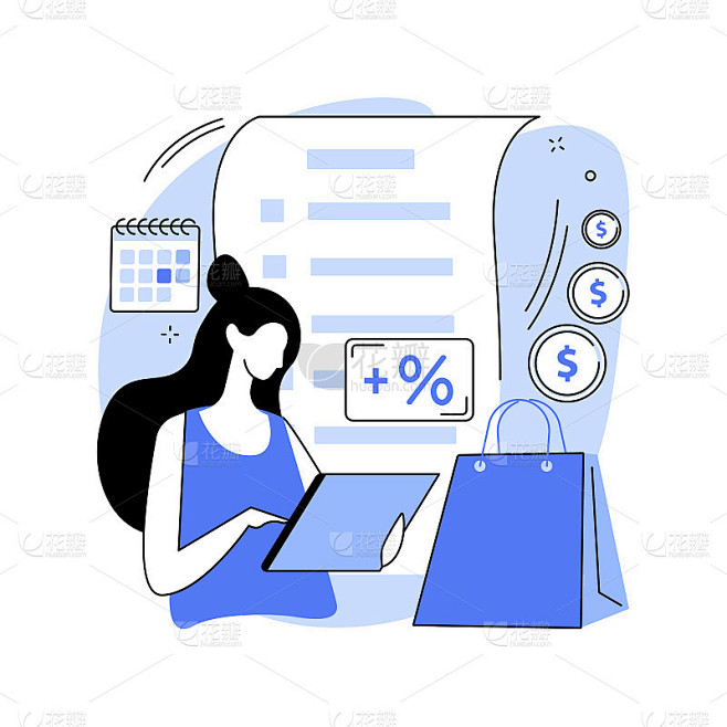 延期付款抽象概念矢量插图。