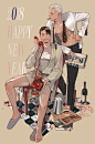 2018 greeting card
[[MORE]]ミッドナイトレイン (2017~) BL, Drama
JP https://comic.pixiv.net/works/3900