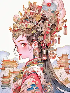 新国潮&amp;国风插画|古风汉服女孩壁纸