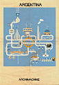 建筑机器（17国家建筑插画） ARCHIMACHINE by Federico Babina - 灵感日报 : 题目ARCHIMACHINE（ARCHI+MACHINE）首先印证了柯布大师那句经典“建筑是居住的机器”，不仅是居住的机器，Federico Babina这次把建筑上升到了国家与文化的高度……