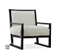 TALMD现代新中式布艺单人沙发椅简约实木休闲椅书房客厅定制家具909-45