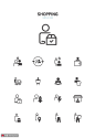 消费服务支付物流跟踪定位电商图标 icon图标 线性图标