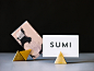 Business card design for a handcrafted kimono company called Sumi.