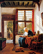 Strij van Abraham Reading old woman at window