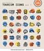 Tourism bold linear icons