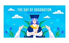 国外卡通扁平女性毕业生手拿证书学士服帽校园人物插画ai设计素材-淘宝网