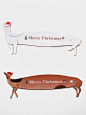 香港设计师UUendy Lau动物造型圣诞贺卡（羊驼、麋鹿、小狗三款） 原创 新款 2013