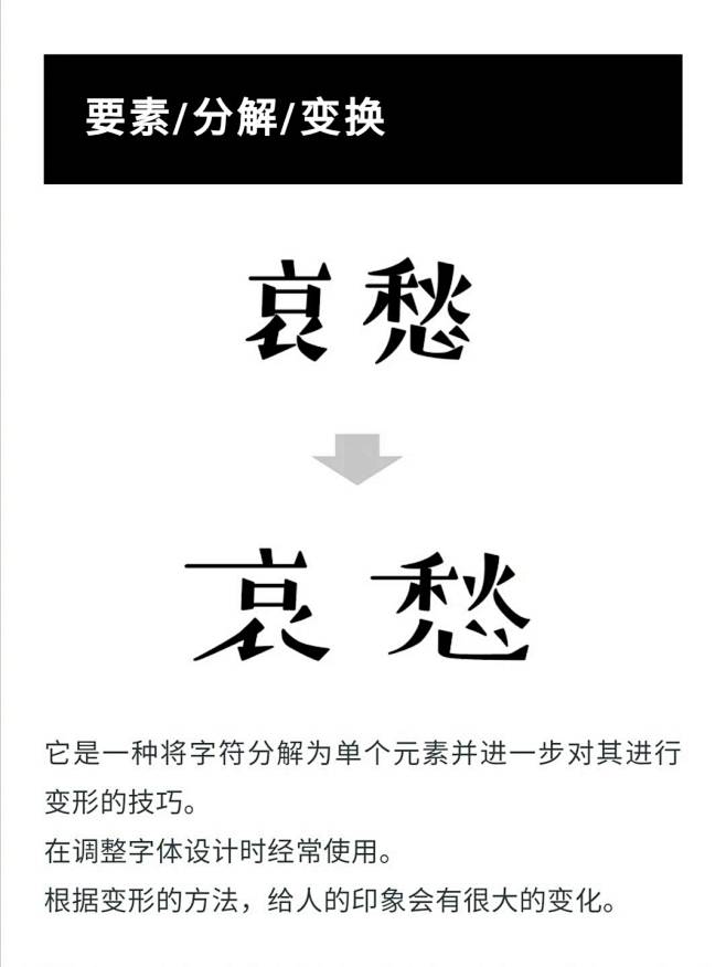 字设小技巧，来源微博@字体设计