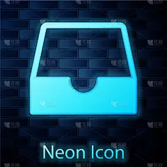 分离着色,传媒,收件箱,霓虹灯,图标,商务,易接近性,概念,发光