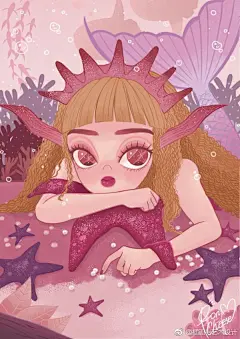 插画与艺术设计插画#插画##插画狂想##创意插画##无生活不设计# 
-
美人鱼 ♀️
作者：퐁치즈(poncheese) ​​​​