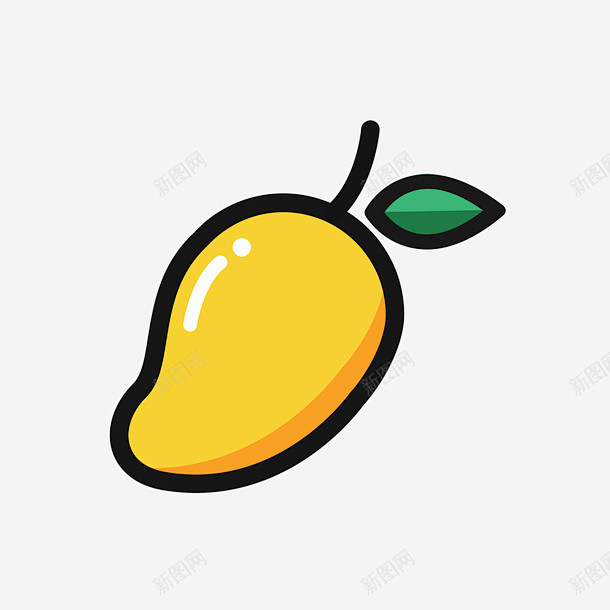 黄色手绘芒果食物元素 免费下载 页面网页...