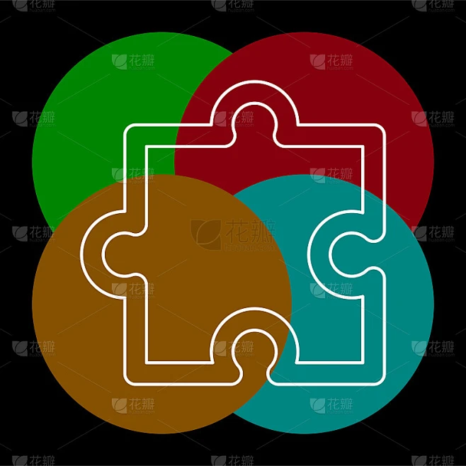 puzzle piece icon, vector puzzle symbol素材-花瓣网