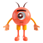 @一只嗨皮的小强 人物卡通素材、插画png免扣、C4D、装饰性元素、几何抽象、外星人、独眼、拟人、可爱